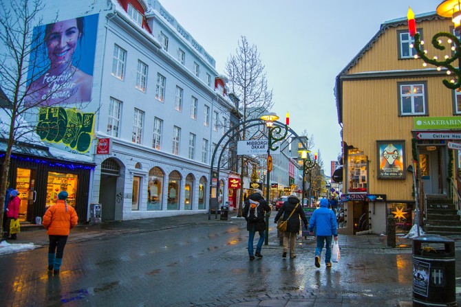 Calle comercial Reikiavik Islandia