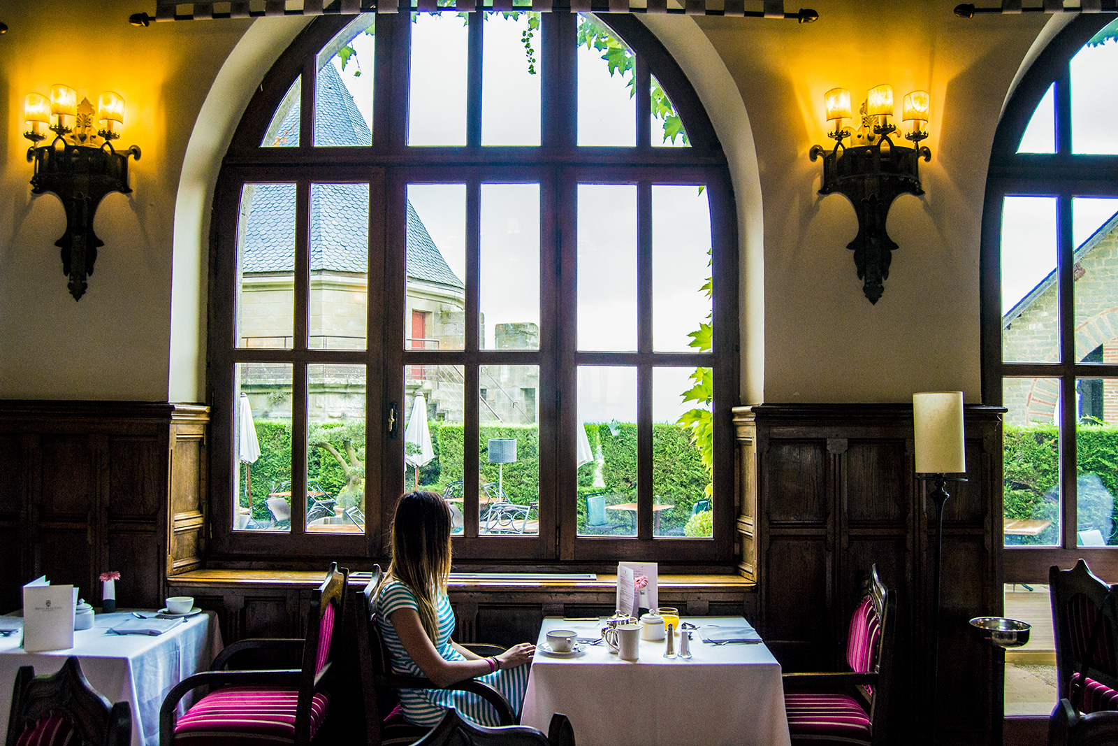Desayunar con estas vistas en el Hotel de la Cité Carcassonne