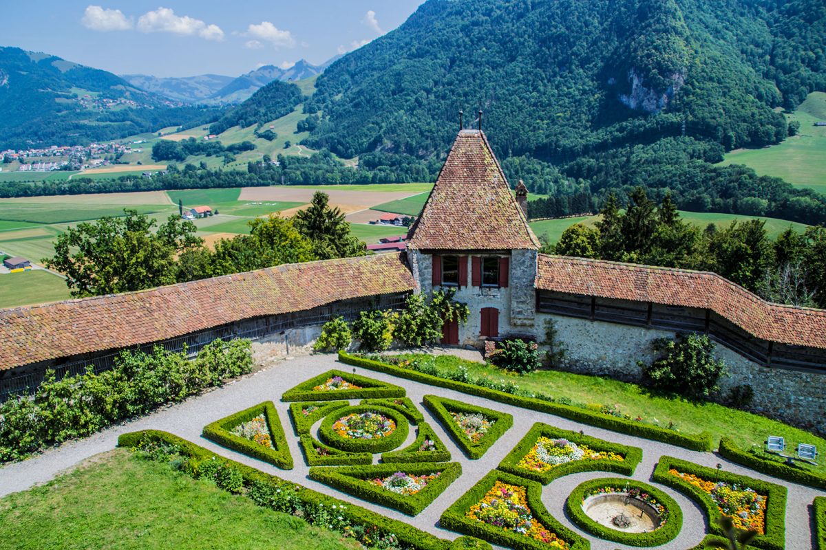 Jardín del castillo de Gruyères - qué ver en Gruyères