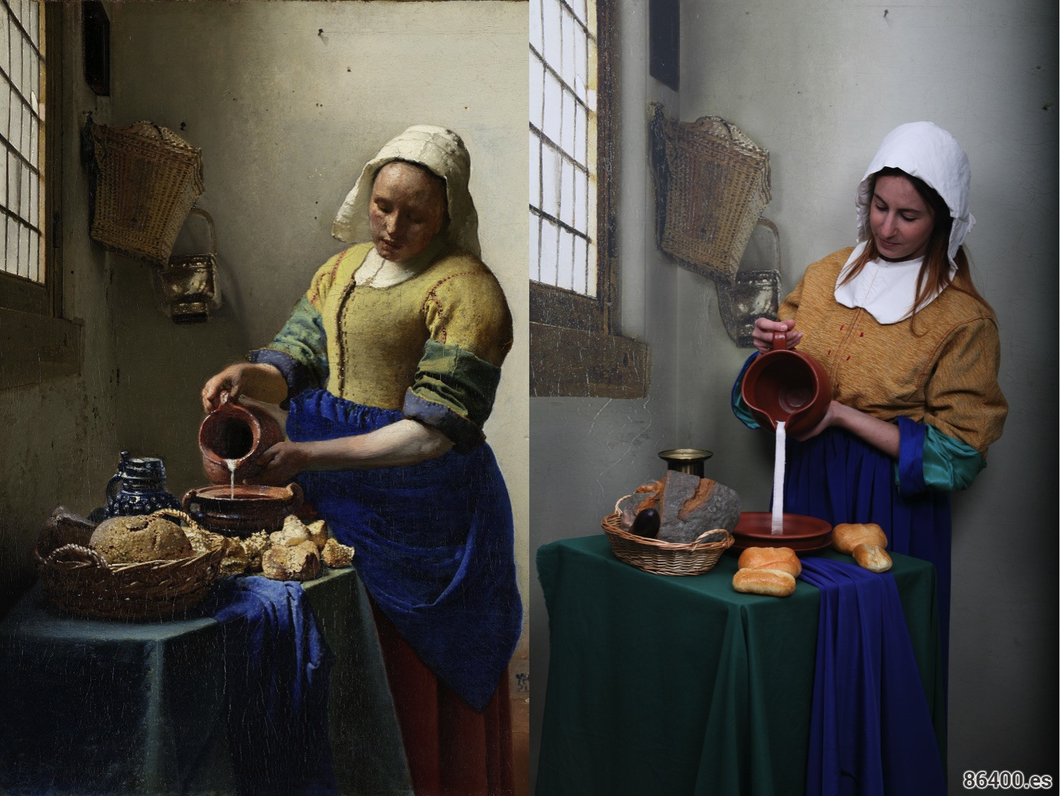 Nerea protagonizando el famoso cuadro de "La lechera" de Johannes Vermeer