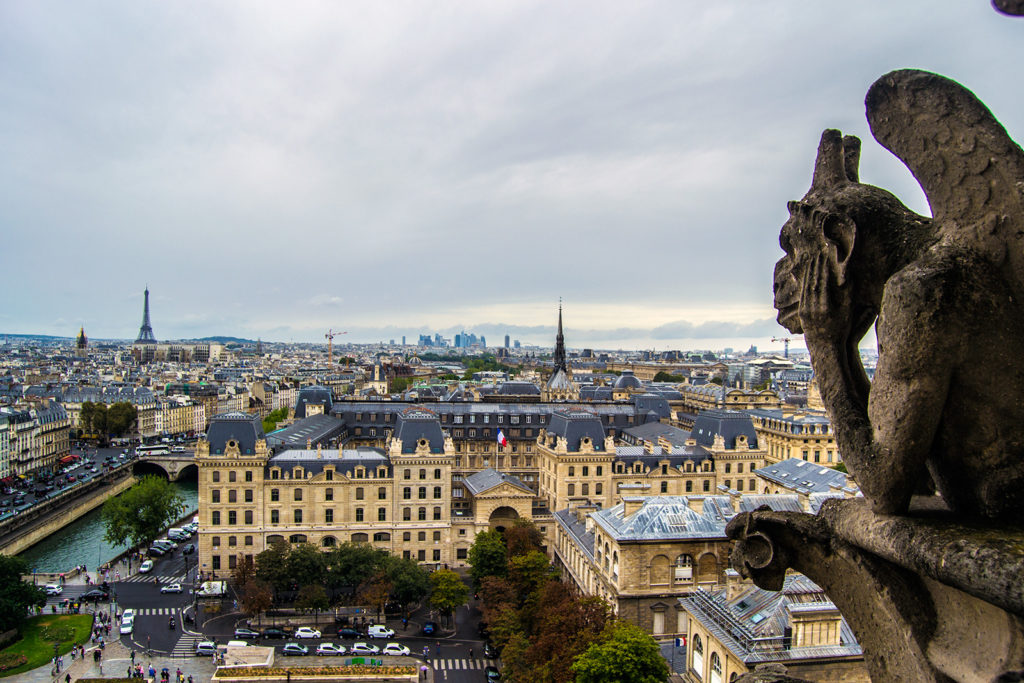 Gárgola vigilando París desde las torres de Notre Dame – París Pass de dos días