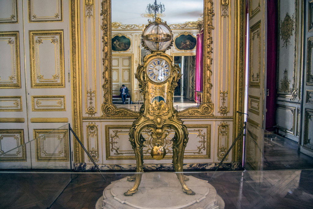 Reloj astronómico de la Sala de los Conciertos – Aposentos privados del Palacio de Versalles